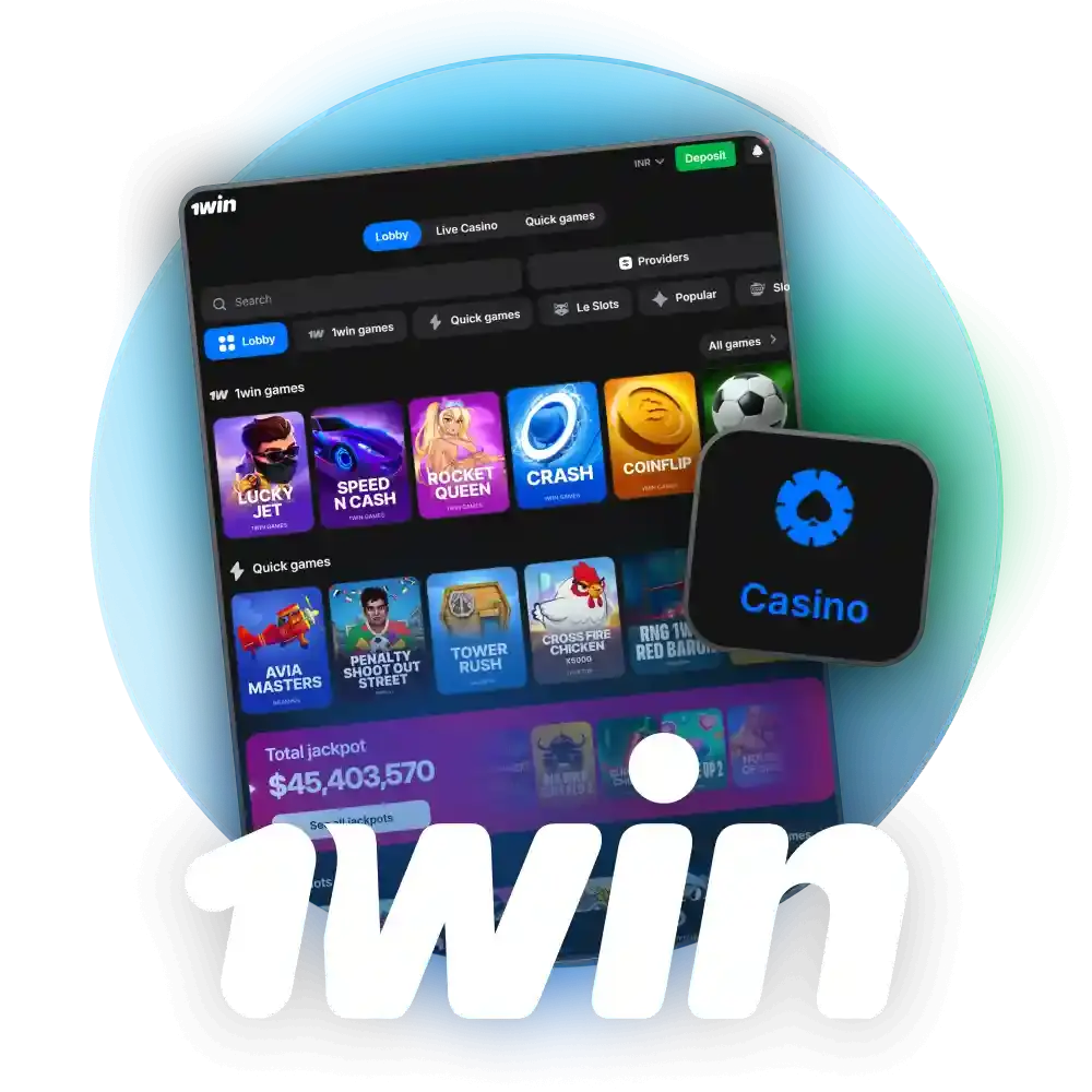 Play various 1win casino games on the website or mobile app.